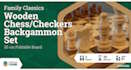 LPG Classics Wooden Folding Chess/Checkers/Backgammon Set 35cm
